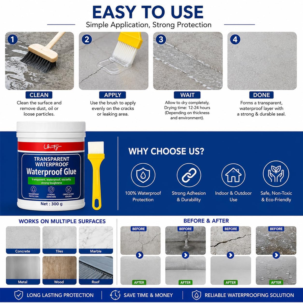 Waterproof Glue with Brush
