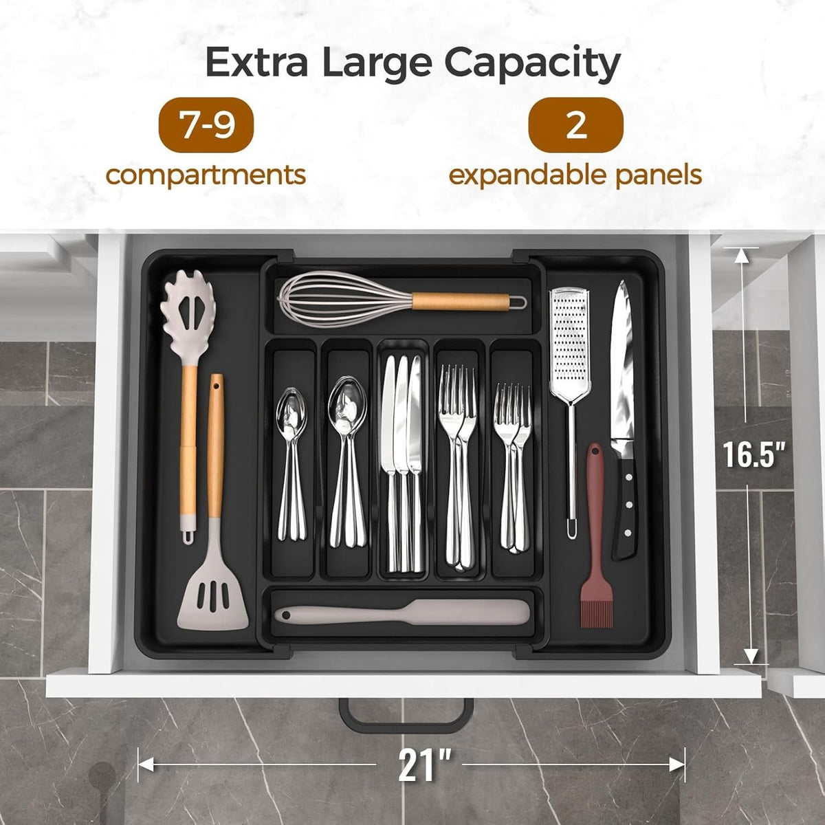 8-in-1 Kitchen Cutlery Drawer Organiser