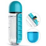 Pill Vitamin Bottle, Water Bottle Multi Functional Use for Traveling Outdoor Use Water Bottle, Travelling kit, Summer Special Bottle (600 Ml Mix Color )