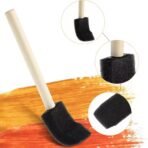 Multipurpose Sponge Brush Set (5 Pcs) with Wooden Handles ?Foam Paint Applicator - Image 4