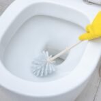Toilet Cleaning Brush with Holder Stand Durable Plastic Brush for Western Indian Toilets Bathroom Cleaning Essential - Image 3