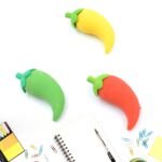 3D Chili Shape Erasers Colorful Mini Novelty Set for children (3 Pcs Set)