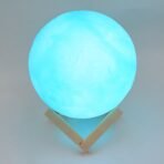 Moon Night Lamp Blue Color with Plastic Stand (15 x12 Cm 1 Pc) - Image 4