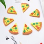 3D Pizza Slice Erasers ? Fun Colorful Stationery for Kids & Adults - Image 2