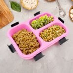 Insulated Plastic 3-Compartment Lunch Box (1 Piece - Image 2