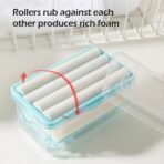2-IN-1 PORTABLE SOAP DISH & SOAP DISPENSER WITH ROLLER AND DRAIN HOLES, MULTIFUNCTIONAL SOAP HOLDER FOAMING SOAP BAR BOX FOR HOME, KITCHEN, BATHROOM - Image 4