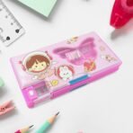 Printed Multi-Compartment Pencil Case for Children | Large Capacity Compass Box & Organizer | Fun Kids School Stationery - Image 2