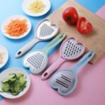 Heart Grater Set and Heart Grater Slicer Used Widely for Grating and Slicing of Fruits, Vegetables, Cheese Etc. Including All Kitchen Purposes. - Image 2