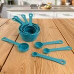 8-Piece Measuring Spoons and Cups Set Accurate Kitchen Tools for Cooking Baking (Plastic, Stackable) - Image 2
