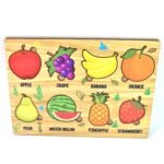 Wooden Fruits Puzzle Learning Educational Board (1 Set 28×20 Cm)