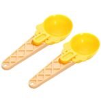 Ice Cream Spoons Set (2 pcs) ? Plastic Watermelon Scoopers with Trigger for Ice Cream, Fruit, and Cupcakes, Kitchen Tools - Image 4