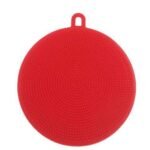 Silicone Dish Scrubber, Red  Soft And Scratch Free  Easy To Use  Pack of 1