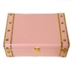 Jewelry Box Organizer for Women ? Luxury Storage Box , Lockable Display Case for Rings, Necklaces, Watches & Accessories Availabel in Black, Red,Pink,Golde ,White (Pink)