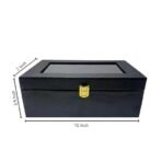 Presents Black Storage Box with Transparent Lid ? Multipurpose Organizer Case with Gold Lock for Jewelry, Watches, Accessories, Keepsakes & Gifts - Image 2