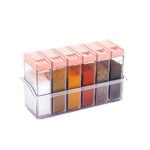 Set of Plastic Spice Jars Compact, Multicolour Design for Kitchen Storage Organization