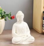 Pack 1 Meditation Buddha White Premium Rare Handcrafted Polymarble Meditation/Dhyan White Buddha Statue Lord Figurine/Idol,Medium - Image 4
