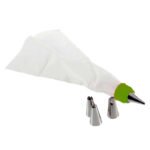 CAKE DECORATING NOZZLE WITH PIPING BAG STAINLESS STEEL PIPING CREAM FROSTING NOZZLES