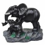 Resin Elephant with Baby Figurine for Home Decor | Feng Shui & Vastu Showpiece | Decorative Animal Idol | Housewarming & Wedding Gift