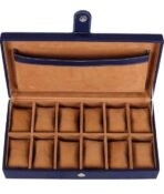 Presents Luxury Watch Box for Men & Women ? Lockable Leather Watch Organizer with Glass Lid, Soft Velvet Cushions, Premium Display & Storage Case for Watches -12 Slot Box (Blue) - Image 6