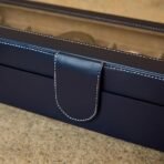 Presents Luxury Watch Box for Men & Women ? Lockable Leather Watch Organizer with Glass Lid, Soft Velvet Cushions, Premium Display & Storage Case for Watches -6 Slot Box (Blue) - Image 3