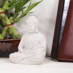 Pack 1 Meditation Buddha White Premium Rare Handcrafted Polymarble Meditation/Dhyan White Buddha Statue Lord Figurine/Idol,Medium - Image 5