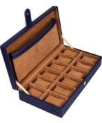 Presents Luxury Watch Box for Men & Women ? Lockable Leather Watch Organizer with Glass Lid, Soft Velvet Cushions, Premium Display & Storage Case for Watches -12 Slot Box (Blue) - Image 4