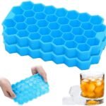 Flexible Silicone Honeycomb Ice Cube Mould Tray 37 Cavity Multicolor Ice Tray for Whiskey, Cocktails, and Beverages