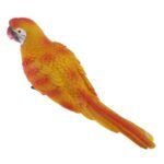 Tropical Macaw Parrot Wall Statue/Hanging Figurine - Vibrant Orange & Yellow Resin Sculpture - Exotic Bird Decor for Garden, Patio or Home