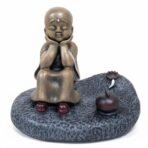 Serene Thinking Monk Statue - Cute Baby Buddha Figurine - Zen Contemplation Sculpture for Home Decor, Meditation, and Peace Gift
