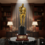 Abstract Couple Embrace Statue - Golden Striped Lovers Sculpture on Black Pedestal - Modern Resin Showpiece for Home Decor & Anniversary Gift - Image 3