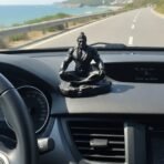 Hanuman Idol for Car Dashboard, Home, Office Desk ? Hanuman Murti for for Pooja, Temple Showpiece, Decoration, Festivals and Gifting. (Golden, 10cm) (with PreInstalled Adhesive) - Image 2
