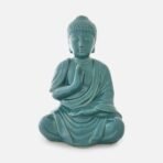 Pack 1 Meditation Buddha Teal Premium Rare Handcrafted Polymarble Meditation/Dhyan White Buddha Statue Lord Figurine/Idol,Medium