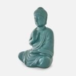 Pack 1 Meditation Buddha Teal Premium Rare Handcrafted Polymarble Meditation/Dhyan White Buddha Statue Lord Figurine/Idol,Medium - Image 7