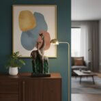 Elegant Giraffe Couple Statue - African Safari Love Figurine with Textured Design, Wildlife Resin Sculpture for Home, Mantel, or Anniversary Gift - Image 3