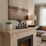 Elephant Mother & Baby Figurine - Lucky Trunk Up Black & Silver Resin Sculpture - Good Fortune Home Decor Statue for Family, Office, or Gift - Image 5