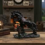 Black Jumping Horse Statue with Saddle - Equestrian Show Jumping Figurine - Dynamic Resin Horse Racing Sculpture for Home Decor, Office, or Rider Gift - Image 2