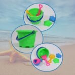 Beach Sand Castle Toy Set for Kids PCS Summer Beach Toys with Bucket, Molds Shovel Sandbox Outdoor Play Set for Toddlers Children - Image 3