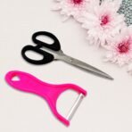 Stainless Steel Kitchen Scissors Multipurpose Peeler (2 Pc Set Mix Design Scissor Peeler) - Image 3