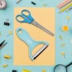 Stainless Steel Kitchen Scissors Multipurpose Peeler (2 Pc Set Mix Design Scissor Peeler) - Image 2