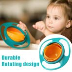 Portable Non Spill Feeding Toddler Gyro Bowl 360 Degree Rotating Dish - Image 4