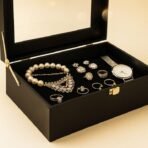 Luxury Storage Box with Glass Lid, Decorative Organiser Box for Jewellery and Accessories, Available in Red, Black, White (Black) - Image 5