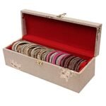 Premium Velvet Bangle Box Organizer - 1 Slot Multi-Slot Jewellery Storage Box for Women - Elegant Bangle Holder and Travel-Friendly Gift Case (Multi Colour)