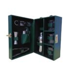 Presents Premium Portable Bar Set with Travel Case ? 11-Piece Cocktail Shaker Set with Glasses, Tools & Lock ? Travel Mini Bar Kit for Home,Parties & Gifting ? Green Leather Finish