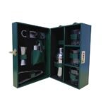 Presents Premium Portable Bar Set with Travel Case ? 11-Piece Cocktail Shaker Set with Glasses, Tools & Lock ? Travel Mini Bar Kit for Home,Parties & Gifting ? Green Leather Finish