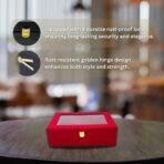 Luxury Storage Box with Glass Lid, Decorative Organiser Box for Jewellery and Accessories, Available in Red, Black, White (Red) - Image 2