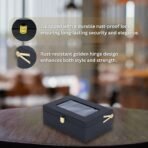 Luxury Storage Box with Glass Lid, Decorative Organiser Box for Jewellery and Accessories, Available in Red, Black, White (Black) - Image 4